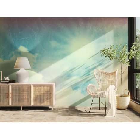 Papier peint paysage – Nuages pastel et ciel onirique vintage - 150 x 250 cm (1/2)