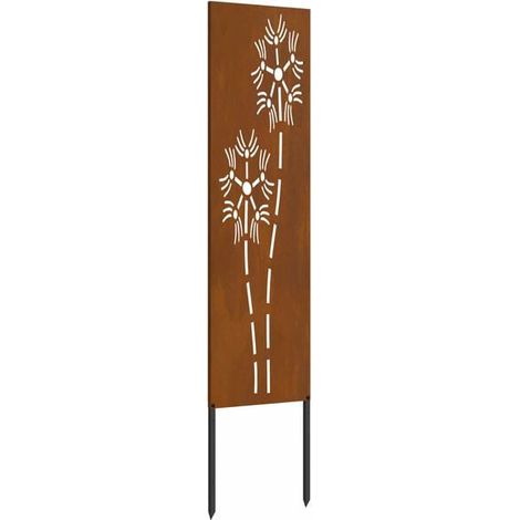 Paravent de jardin ajouré couleur rouille, 32 x 140 cm (1/5)