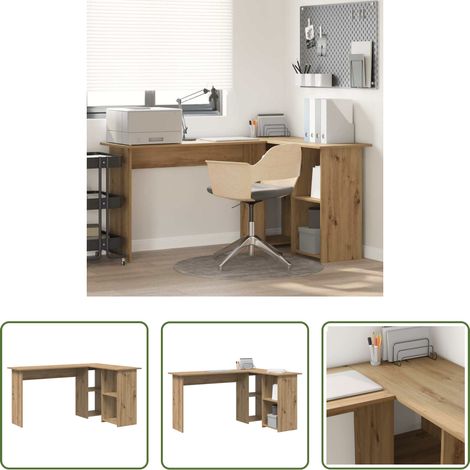 Bureau en bois d'ingénierie -  Bureau Chêne artisanal 142 x 102 x 73 cm Bois d'ingénierie (1/5)