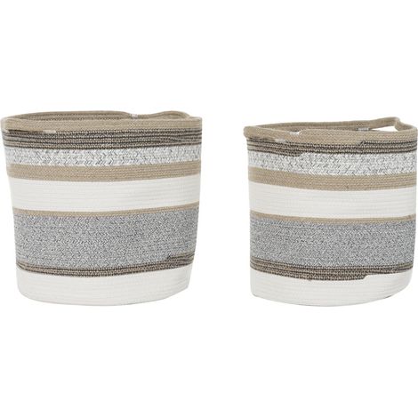 Cesta Set 2 Algodon Yute 40X40X40 Gris DC192261 (1/3)