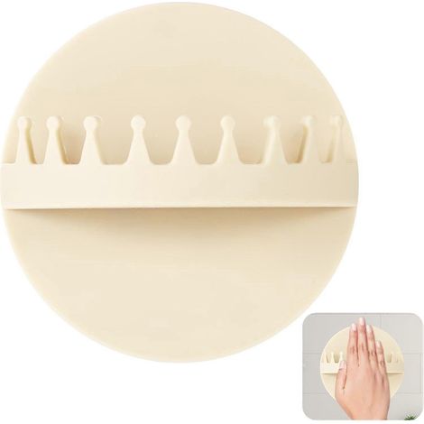 Attrape-cheveux mural pour douche, collecteur de cheveux en silicone avec 17 ventouses, design couronne de reine, piège à cheveux pour bonde de douche. (1/5)
