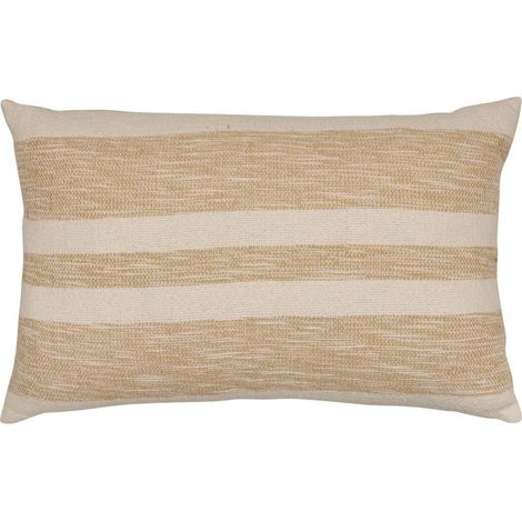 Coussin à Rayures Effet Jute "Laini" 38x58cm Naturel