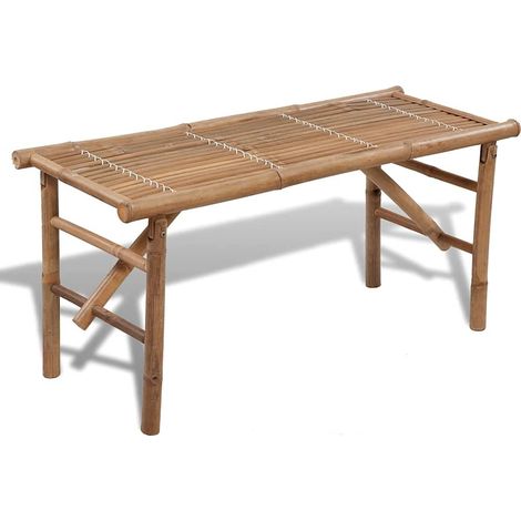 Banc de Jardin Pliable en Bambou Banquette Extérieure Portable 118 x 38 x 45 cm - PANGIVO (1/4)