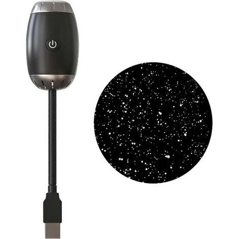 Veilleuse projecteur de ciel étoilé avec luminosité réglable, rotation à 360°, commande tactile facile, rechargeable par USB, pour l'éclairage de chambre. (1/5)