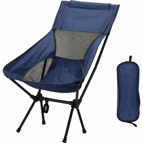 Camping Chair Oxford Cloth Portable Chair Heavy Duty Folding Chair Seat for Fishing Camping Festival Picnic BBQ Picnic Outdoor Blue (1/5)