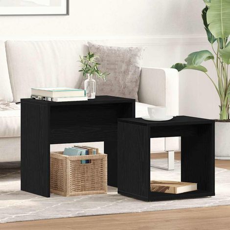 Mesas de centro 2 uds madera contrachapada roble negro vidaXL (1/5)