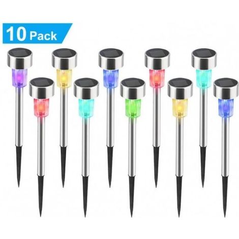 Solar-Weihnachtslampen - Set von 10 - Edelstahl wasserdicht - Mehrfarbig