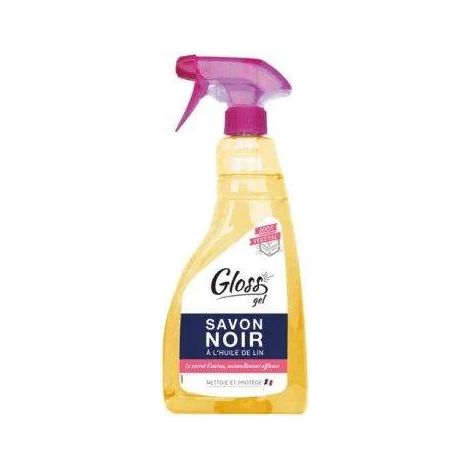Gel de jabón negro brillante con pistola de aceite de linaza 750ml