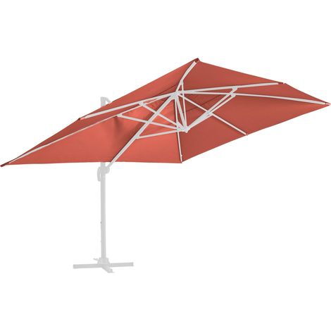 Oviala – Toile de parasol déporté 4x3m – 100% polyester 250g/m² – Traitement anti UV 50+ – Imperméable et déperlant