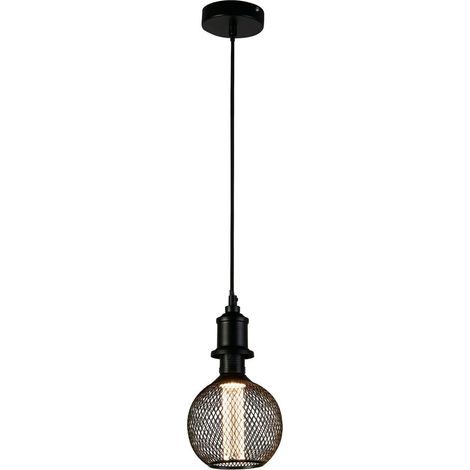 Searchlight Wire Mesh Lampe Effet Globe Métal Noir (1/3)