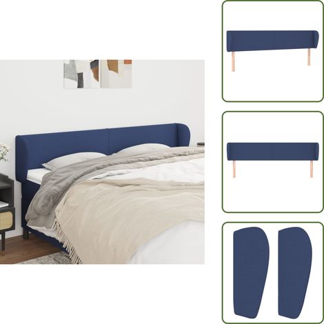 Cabecero ajustable - vidaXL Cabecero de tela azul 203x23x78/88 cm - Cabecero de madera