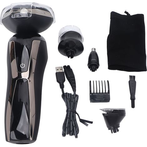 Tondeuse Électrique Homme 4 en 1 Multifonctionnelle - Kit de Toilette avec Coupe-Cheveux, Tondeuse à Nez et Rasoir Rechargeable (1/5)