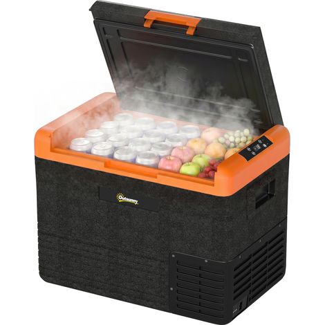 Nevera Portátil Eléctrica 40L Refrigerador de Coche 12V/24V hasta -20℃ con Pantalla LED Táctil 58,7x36,5x43,8cm Negro (1/5)