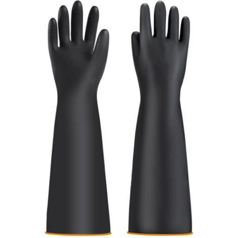 Gants de protection chimiques pour homme - Gants industriels chimiques - Gants longs imperméables - Gants de bassin - Gants de travail résistants à l'acide et aux alcalins (55,9 cm) (1/5)