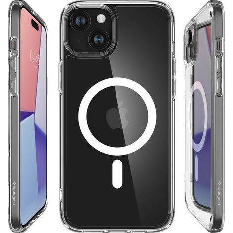 Funda de teléfono - SPIGEN - Ultra Hybrid MagFit - iPhone 15 - Blanco - Protección MagSafe (1/5)