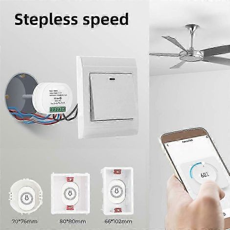 Module de commande intelligent Tuya pour ventilateur de plafond WiFi, double mode, réinitialisation vocale, pour la maison - JXLGV (1/5)