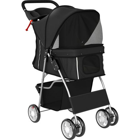 Haustierbuggy mit Netzfenstern, faltbar, für kleine Haustiere