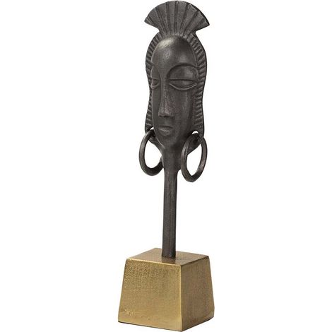 Figur Gesicht Aluminium Schwarz/Gold 11X10X46 Cm (1/5)
