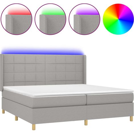Maison Exclusive - Sommier à lattes de lit matelas LED Gris clair 200x200 cm Tissu (1/5)