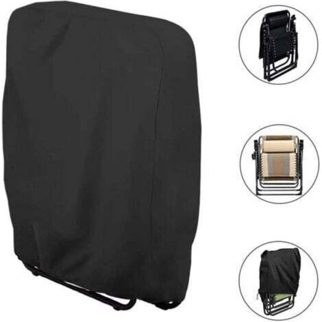 Mennitr Housse de Protection pour Chaise Longue Pliante, Housse de Rangement Oxford pour Fauteuil Relax, imperméable, Anti-UV, protège Contre Les dommages dus à la Corrosion (1/4)