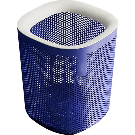Poubelle à pédale Design nordique Plastique résistant Grande capacité Bleu royal et blanc pour cuisine salle de bain bureau (1/5)