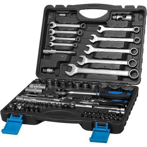 Mega Jeu d'outils 82 pièces noir chrome-vanadium
