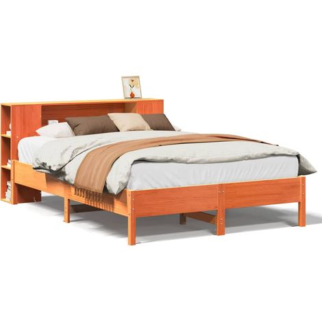 Maison Exclusive - Letto Libreria senza Materasso Marrone Cera 140x200 cm in Pino