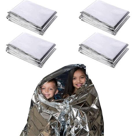 Lot de 4 couverture d'urgence, 210 x 160 cm, feuilles de couverture pour serre de jardin pour la croissance des plantes,le camping (1/5)