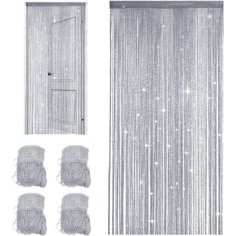 Rideau de Porte, 4 Pièces Rideaux de Porte, Rideau Porte Entrée Convient pour Les Rideaux et Les cloisons, écoration de Mariage et de fête (1/5)