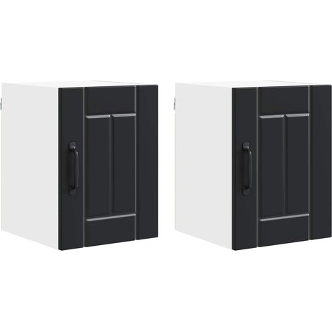 Maison Exclusive - Meuble mural LUCCA 2 pcs Noir 30 x 31 x 40 cm Bois d'ingénierie (1/5)