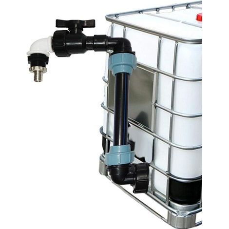 IBC-Anschluss S60x6, Adapter für Auffangbehälter, Messing-Wasserhahnanschluss, IBC-Adapter mit 3/4-Zoll-Wasserhahnanschluss, Schlauchanschluss und Wasserhahnverbinder (A) (1/4)