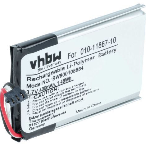 vhbw Batterie compatible avec Garmin Delta Sport, GAB102, GAD109, DELTA TRAINING COLLAR collier de dressage (400mAh, 3,7V, Li-polymère)