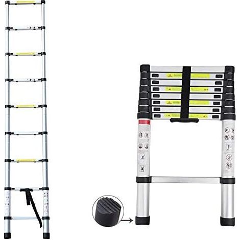 2.6m DAYPLUS Échelle Télescopique Pliante 2.6M - Télescopique Multi-Fonction Echelle Pliable Extensible - Charge Maximale: 150 kg (1/5)