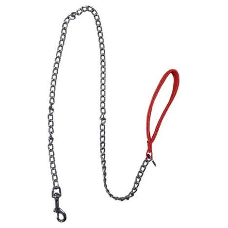 GUINZAGLIO PER CANI CON CATENA IDEAL STAR CON MANICO IMBOTTITO 25 mm x 120 cm - IDEAL STAR (1/2)