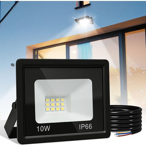 TolleTour Proyector LED, foco LED para exteriores IP66, ángulo de haz 120°, 10W 2 unidades, luz de trabajo blanco frío 6000K