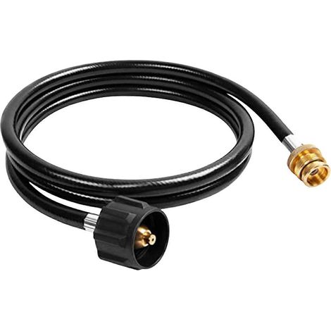 Adaptateur de tuyau de propane de 1,8 m permettant une connexion facile entre les bouteilles de 9 kg et de 0,5 kg pour les barbecues et le camping en plein air. (1/5)