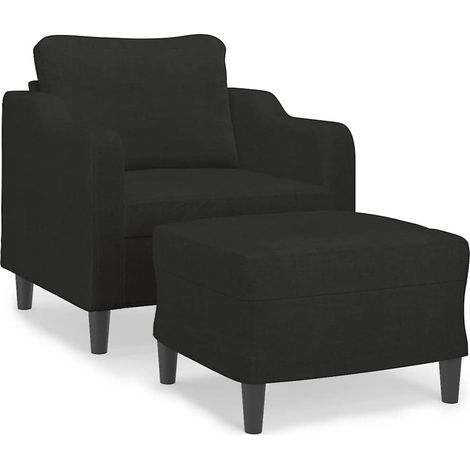 Maison Exclusive - Fauteuil avec repose-pied Noir 60 cm Tissu