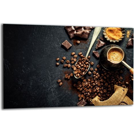 PLAQUE DE PROTECTION EN VERRE POUR CUISINIÈRE 80x52 CAFÉ (1/5)