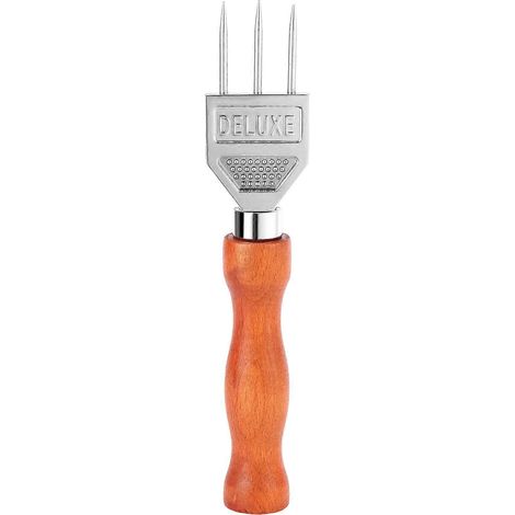 Piège à glace - Manche en bois, broyeur à glace à trois dents en acier inoxydable 304 (1/5)