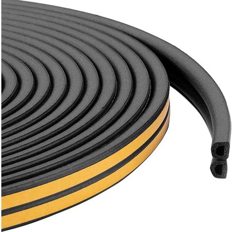 Ruban D - Etanchéite Portes Fenetres - Mousse EPDM Autoadhesif - Insonorisant Calorifuge - 10 M x 18 mm x 15 mm - Noir (1/5)