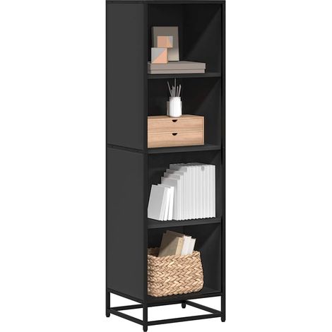 Estantería madera ingeniería negra 40x35x139 cm