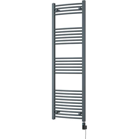 Zennor - Anthracite Electric Towel Rail H1600mm x W500mm Curved 600w Thermostatic WIFI (1/3)