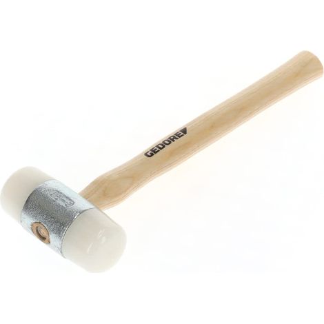 Maillet en nylon avec manche en bois, Maillet en cuir, Ø 50 mm, Marteau avec manche en frêne, Outil, Forgé, 225 E-50 (1/5)