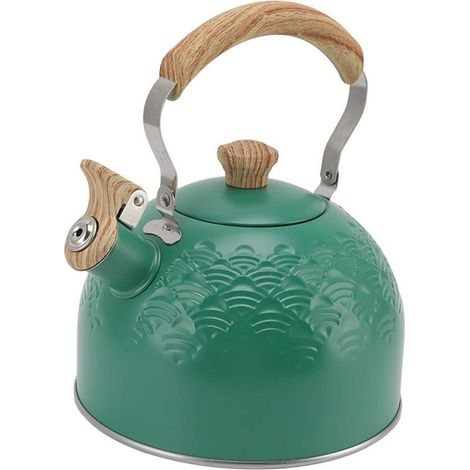 Bouilloire Bouilloire à sifflet en acier inoxydable 2,5 L pour poêle à bois à induction et à gaz (1/5)