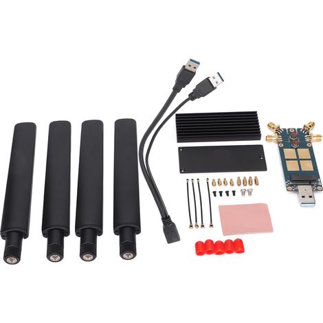 Adaptateur NGFF M.2 vers USB avec emplacement pour carte SIM, 4 antennes, compatible 3G/4G/5G, dissipation thermique. Adaptateur NGFF M.2 vers USB pour PC. (1/5)