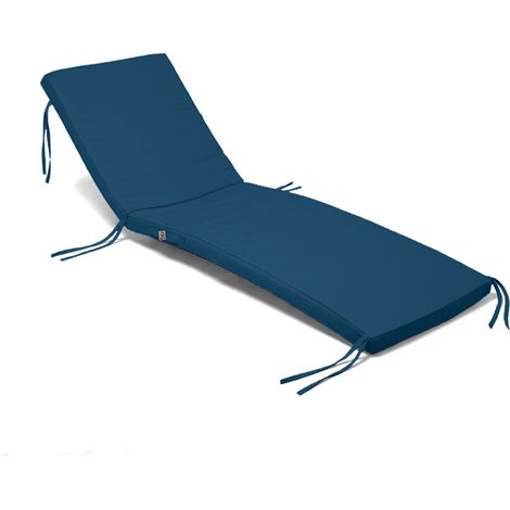 Matelas Bain de Soleil 185x60 Bleu Pétrole - Déhoussable & Imperméable (Transat)