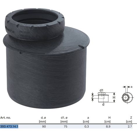 Geberit Silent-Pro Riduzione eccentrica, DN 90 / 70, 393.473.14.1