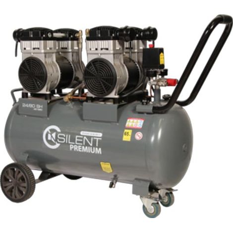 Lacme – Compresseur mobile silencieux 24 m³/h – 80 litres – 8 bars – Monophasé 230V – Moteur 1,5 CV – 69 dB(A) – 461960
