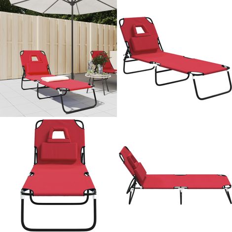 Sonnenliege Klappbar Oxford-Gewebe & Pulverbeschichteter Stahl - Sonnenliege - Gartenliege - Oxford-Gewebe - Stahleinrichtung - Klappbar - Home & Living (1/5)