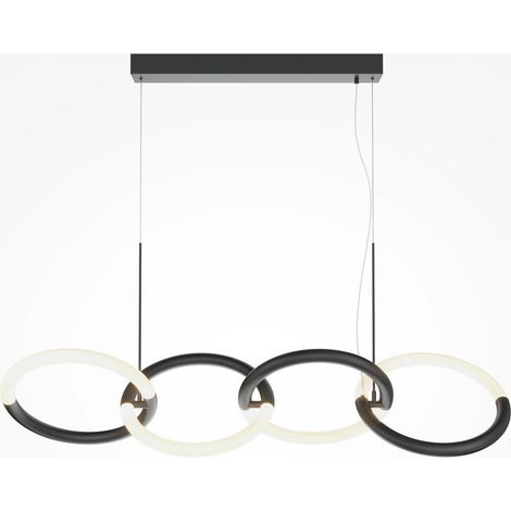 Maytoni Node Plafonnier suspendu moderne à 4 barres lumineuses noir intégré LED 3000K (1/3)